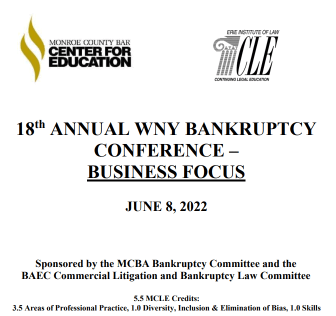 #2444 18th Annual WNY Bankruptcy Conference - Business Panel